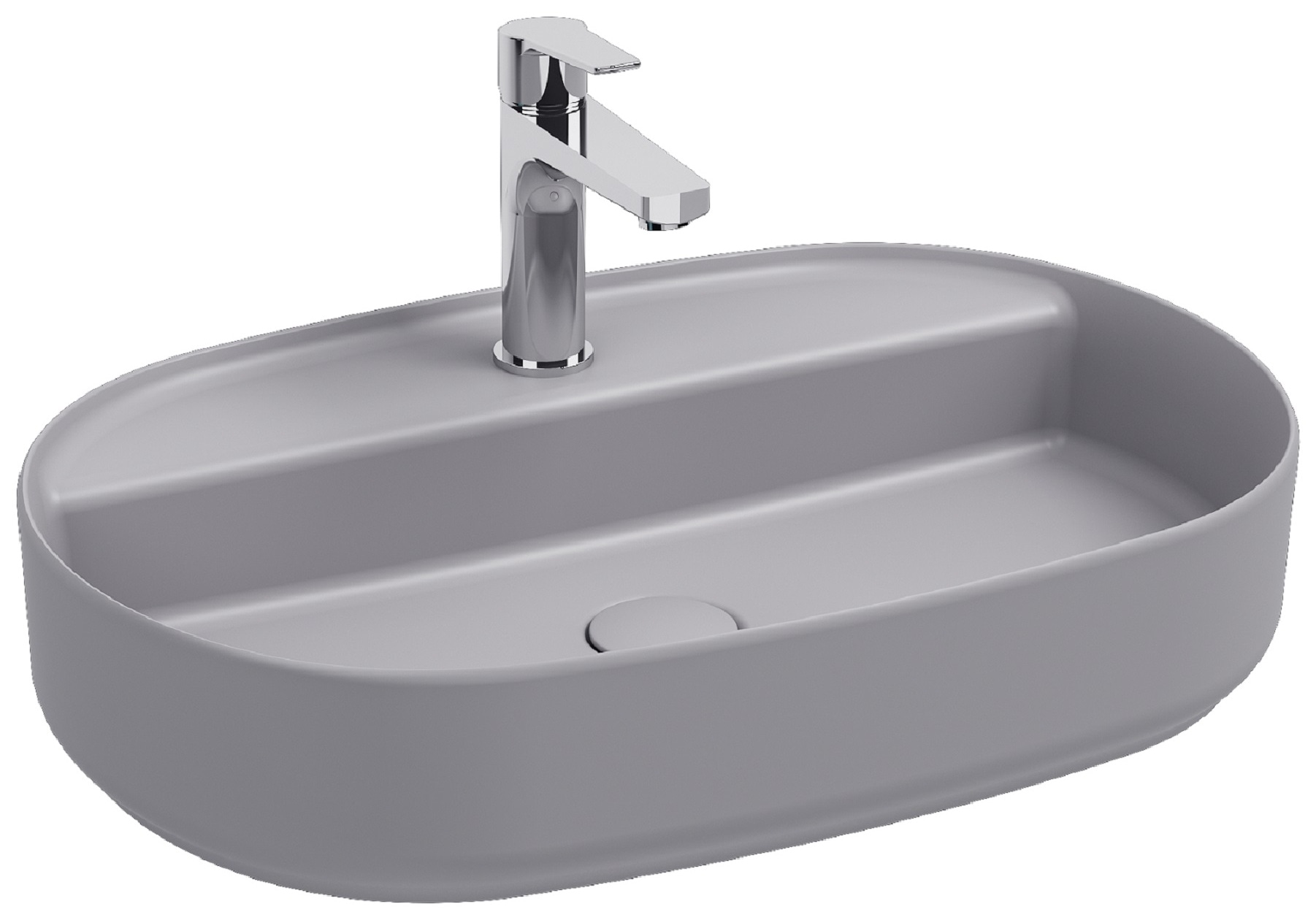 Isvea Infinity Counter-Top Washbasin 60 cm Stone Gray - stone grey