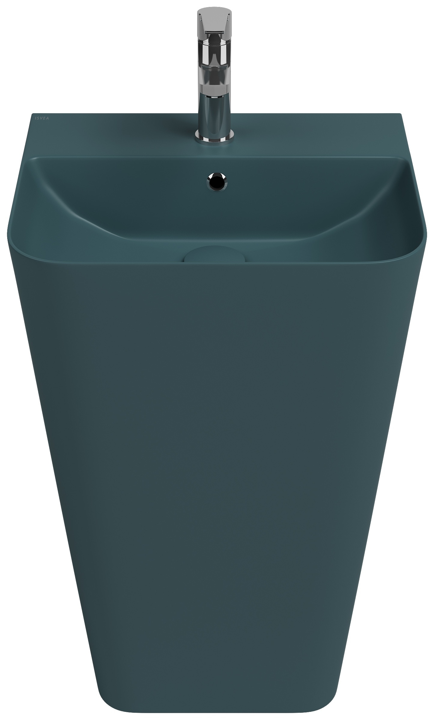 Isvea Sott'Aqua Monobloc Floor-Standing Washbasin 50 cm - petrol green