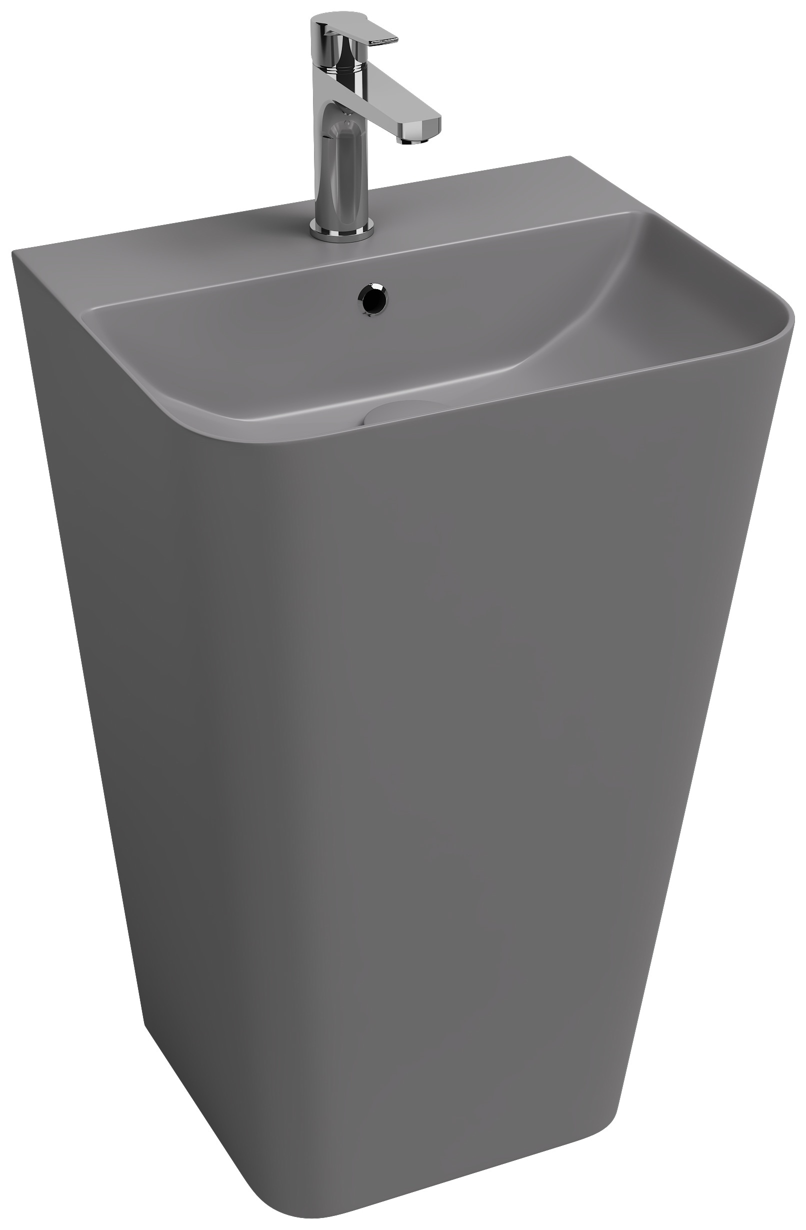 Isvea Sott'Aqua Monobloc Floor-Standing Washbasin 50 cm Stone Gray - stone grey