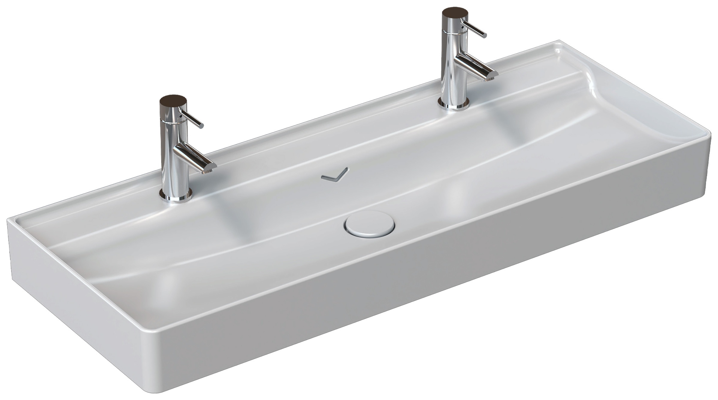 Isvea Vea Counter-Top Washbasin 121 cm Double-Tap - white