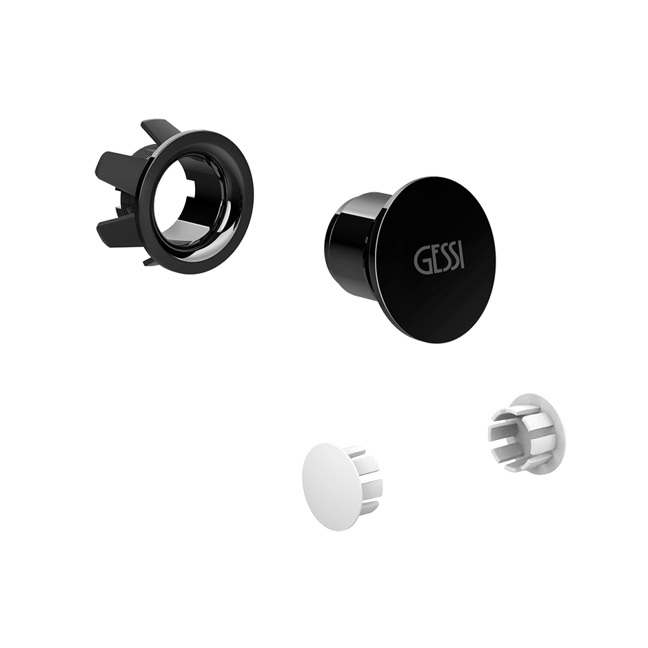 Gessi Overflow Waste Cap 37587 in Black Metal Pvd