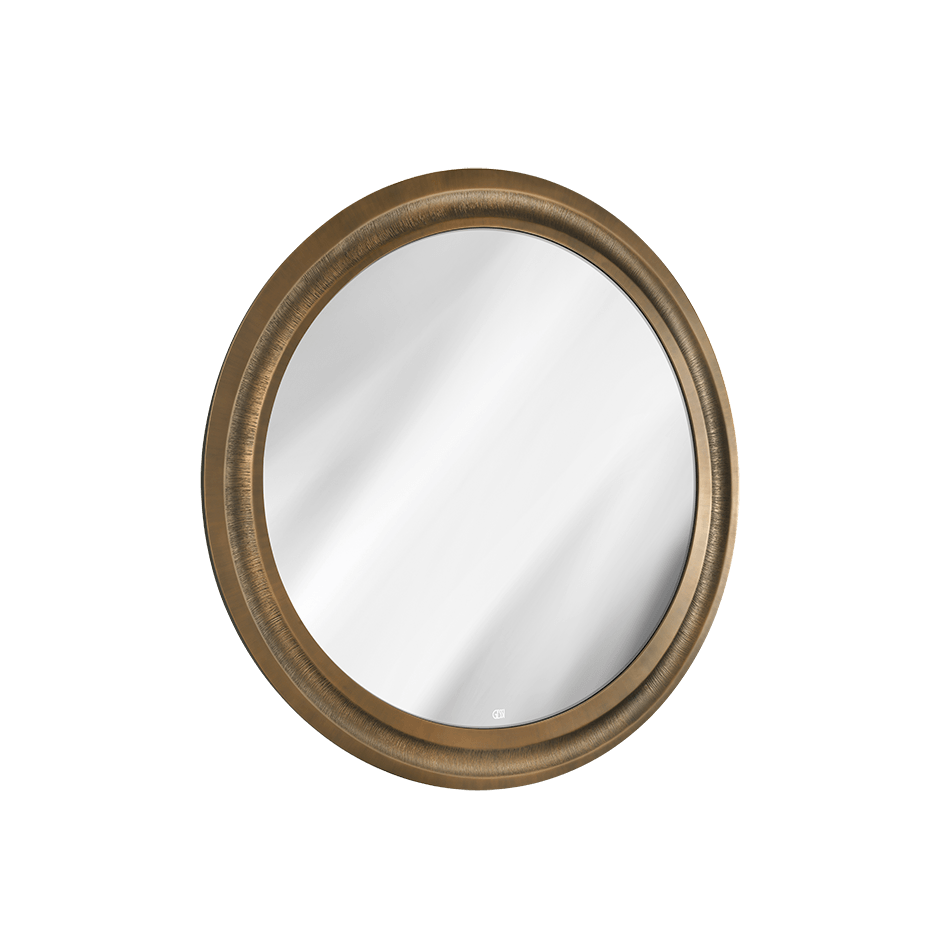 Gessi Mirror 56803 in Antique Brass