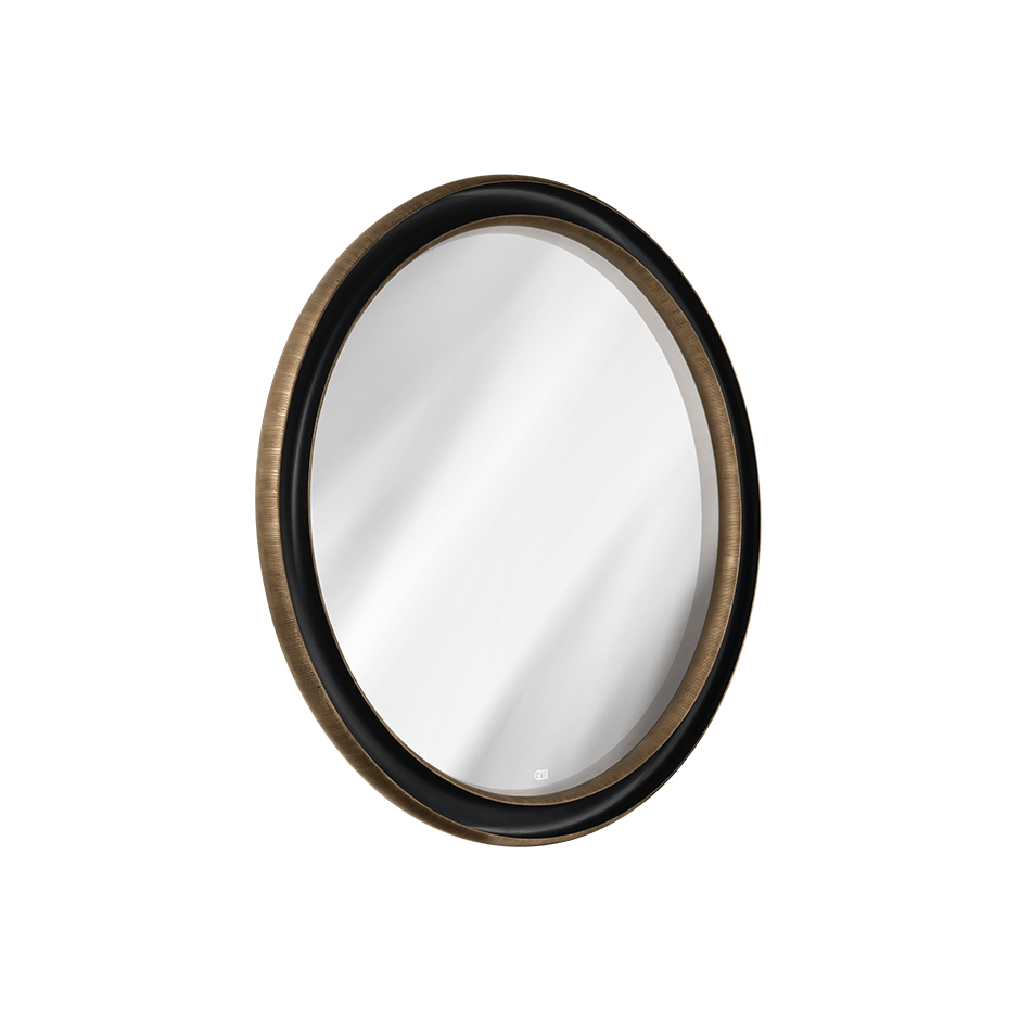 Gessi Mirror 56806 in Antique Brass