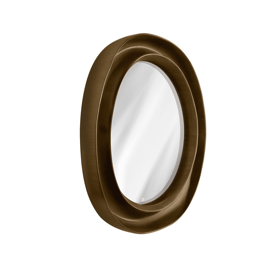 Gessi Mirror 56825 in Antique Brass