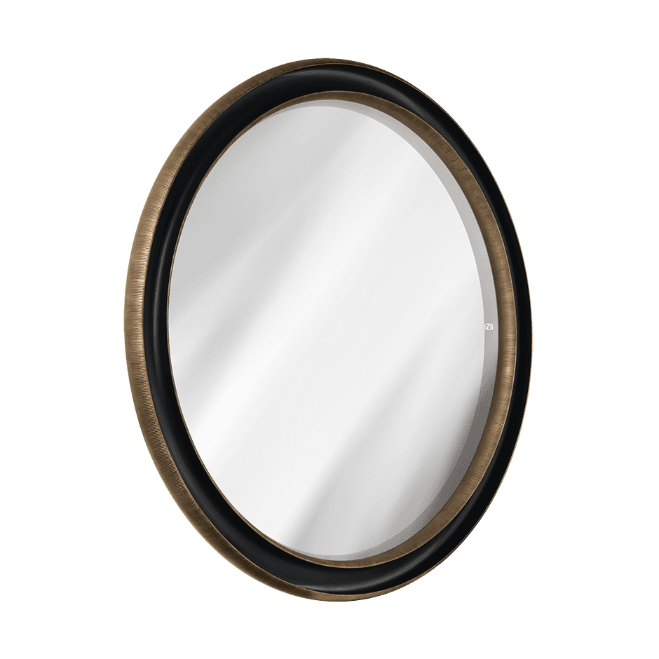 Gessi Mirror 56827 in Antique Brass