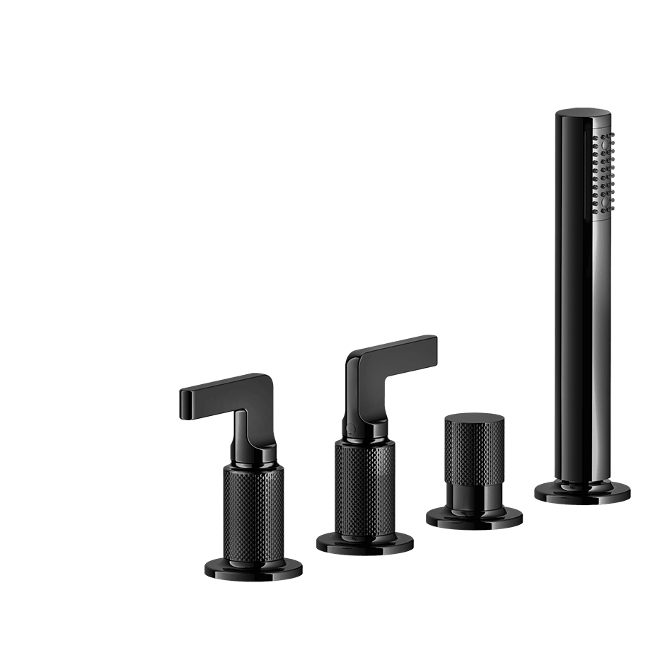 Gessi Bath Mixer 58043 in Black Metal Pvd