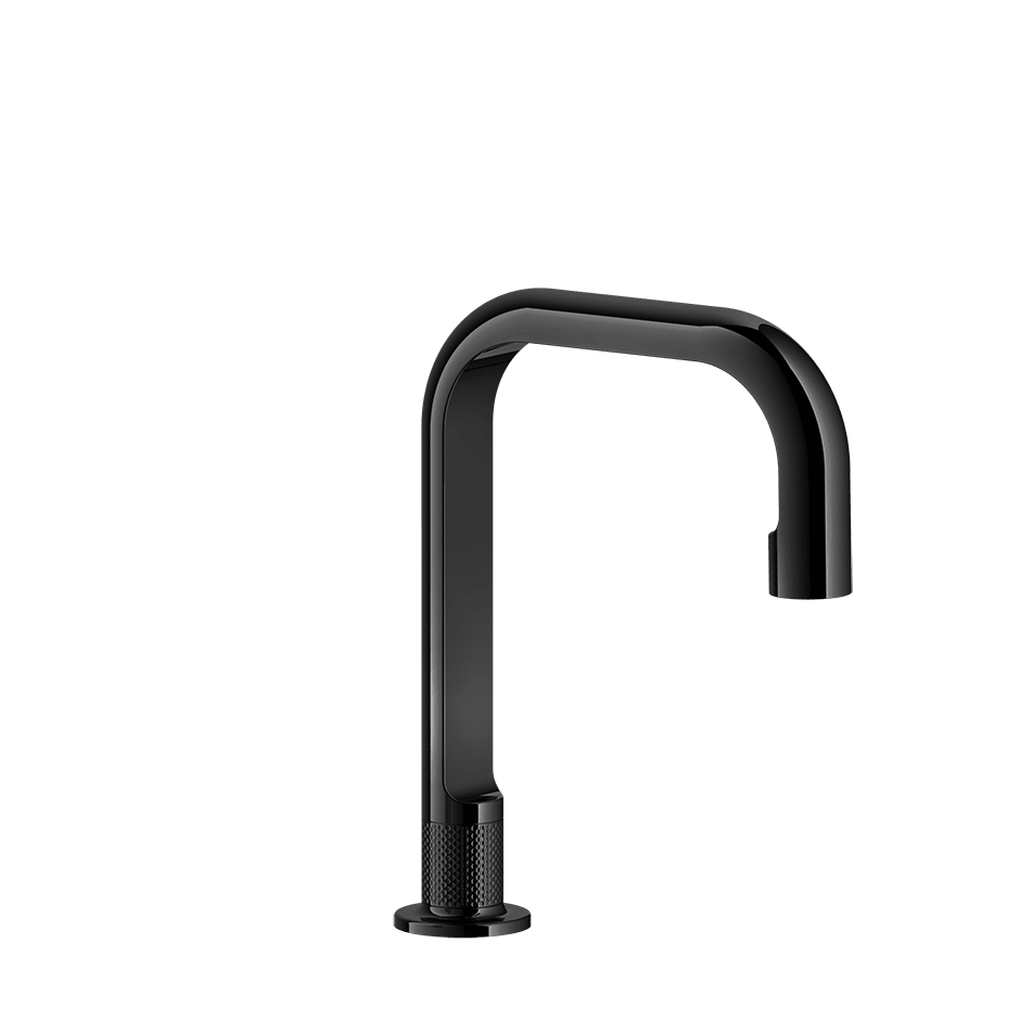 Gessi Basin Spout 58093 in Black Metal Pvd