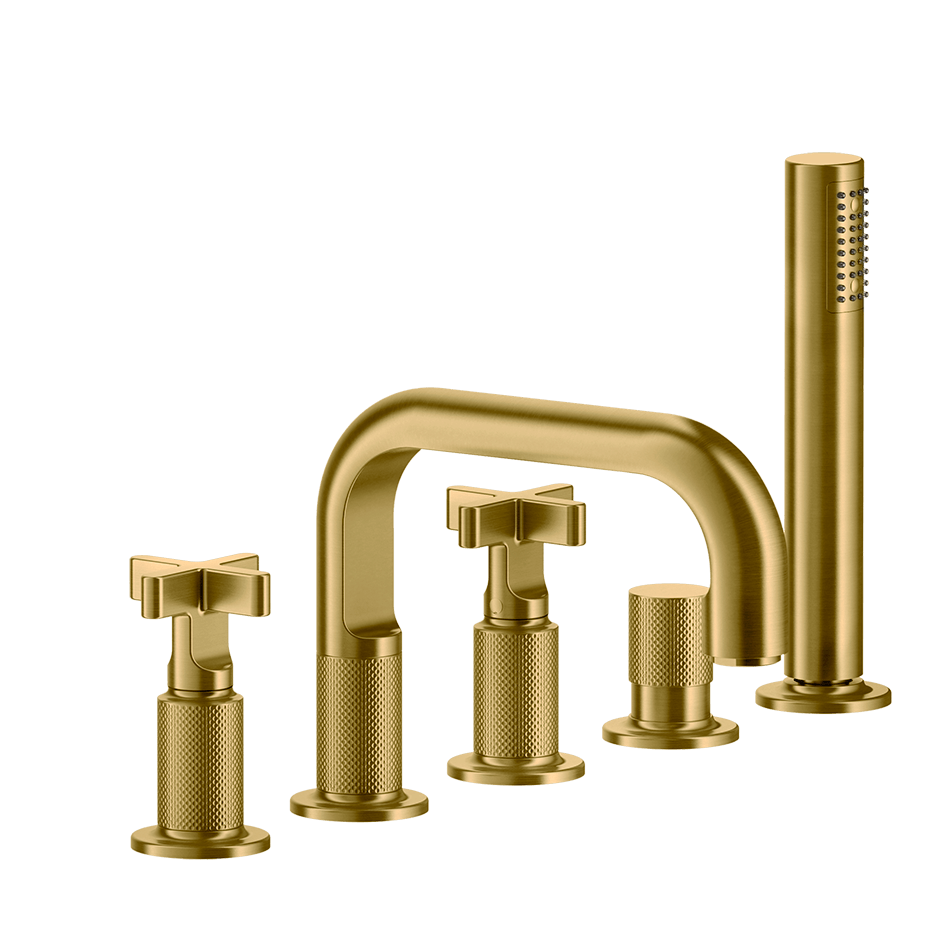 Gessi Bath Mixer 58140 in Gold Brushed Pvd