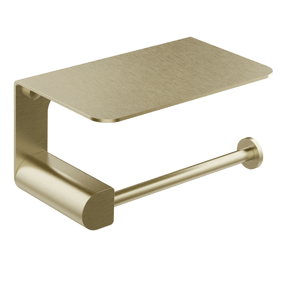 Gessi Paper Roll Holder 59449 in Brass Brushed Pvd