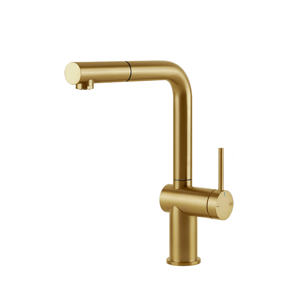 Gessi Sink Mixer 60433 in Gold Brushed Pvd