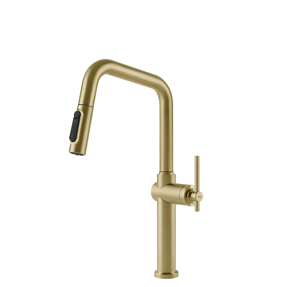 Gessi Sink Mixer 60852 in Brass Brushed Pvd