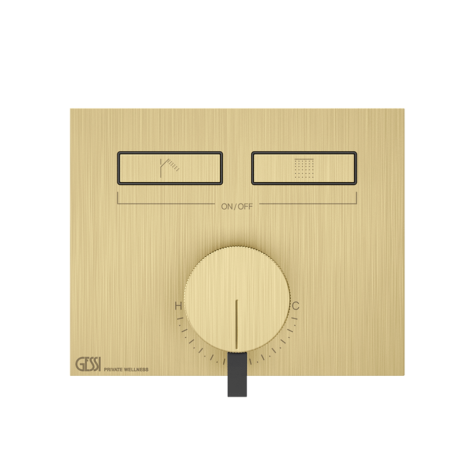 Gessi Shower Mixer 63079 in Brass Brushed Pvd