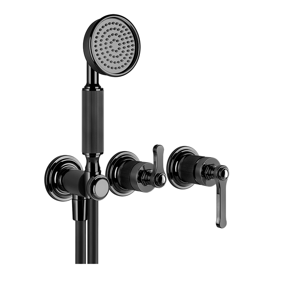 Gessi Shower Mixer 65036 in Black Metal Pvd