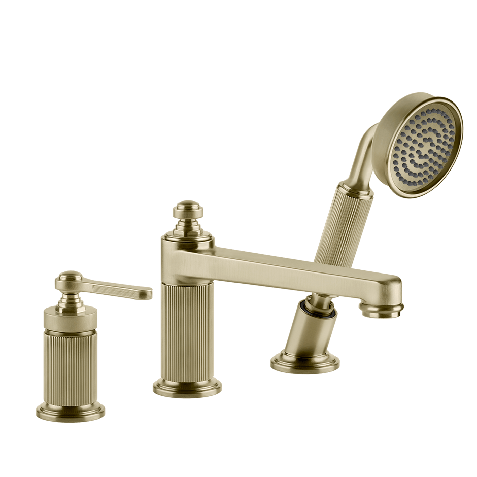 Gessi Bath Mixer 65037 in Brass Brushed Pvd