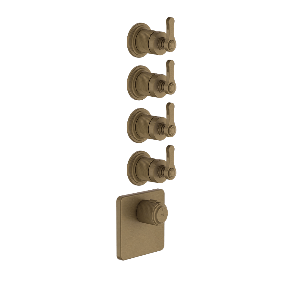 Gessi Shower Mixer 65210 in Antique Brass