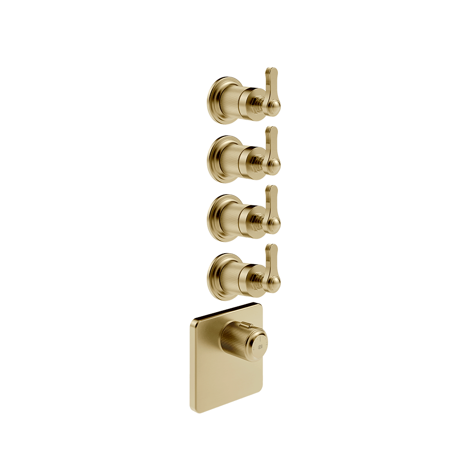 Gessi Shower Mixer 65210 in Brass Brushed Pvd