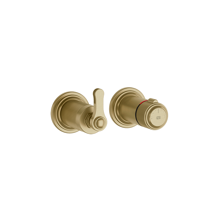 Gessi Shower Mixer 65233 in Brass Brushed Pvd