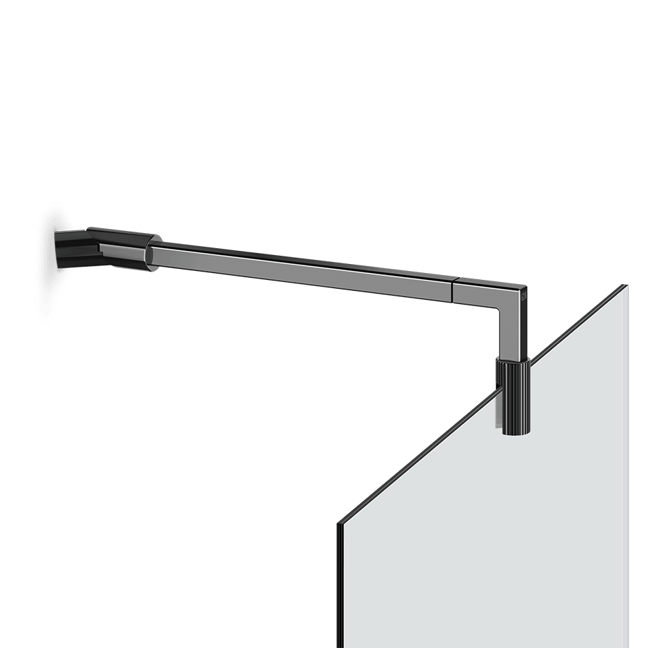 Gessi Glass Support Bar 67571 in Black Metal Pvd