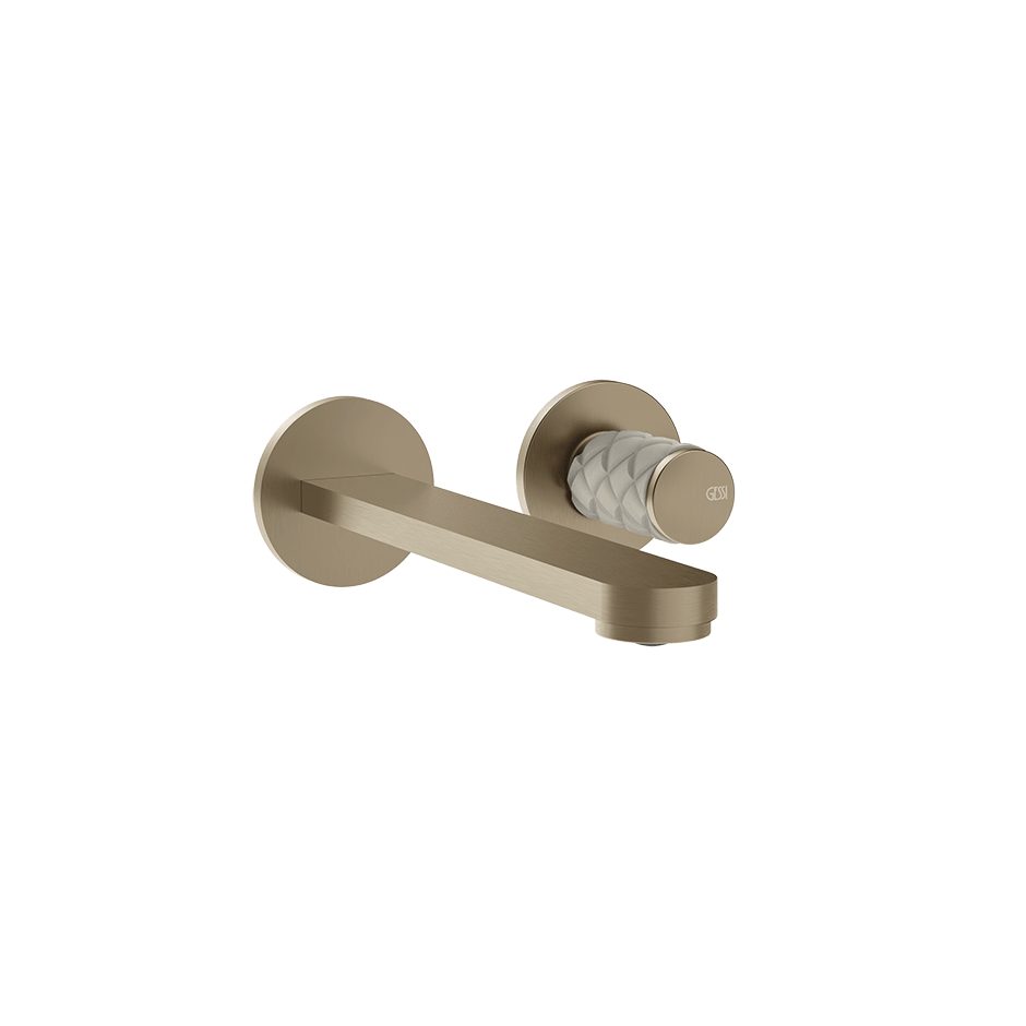 Gessi Washbasin Mixer 78288 in Crème/Finox Brushed Nickel
