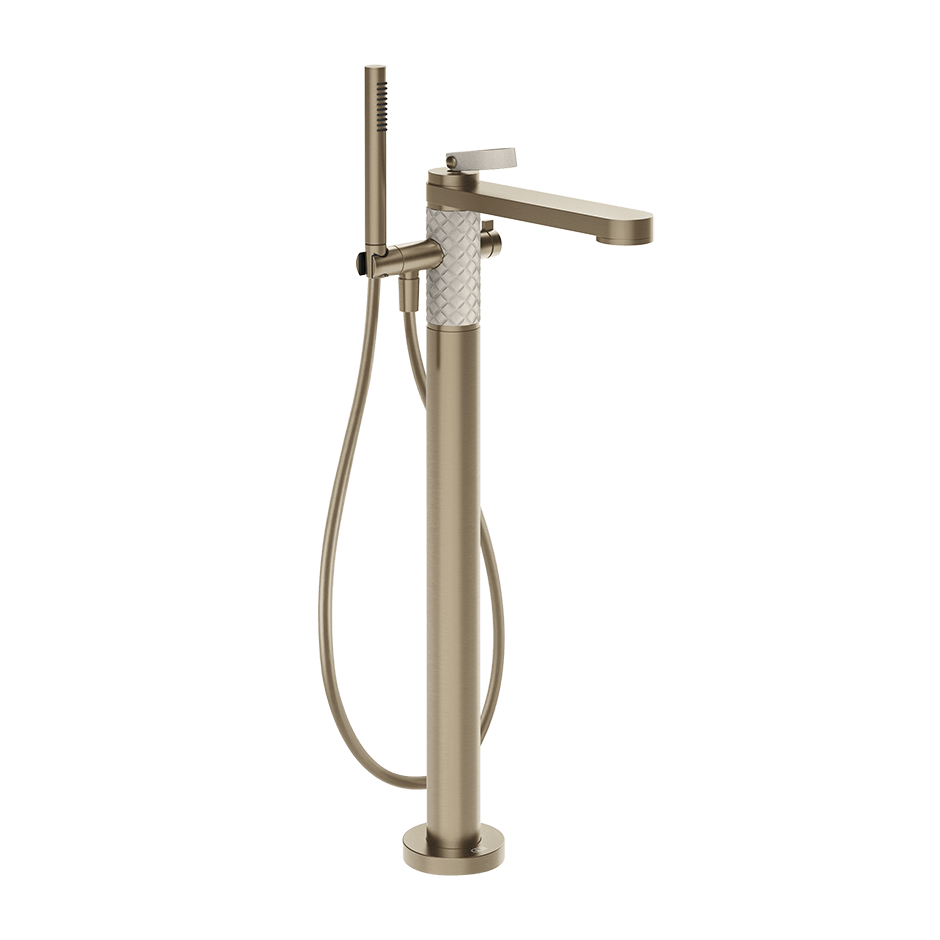 Gessi Bath Mixer 78428 in Crème/Finox Brushed Nickel