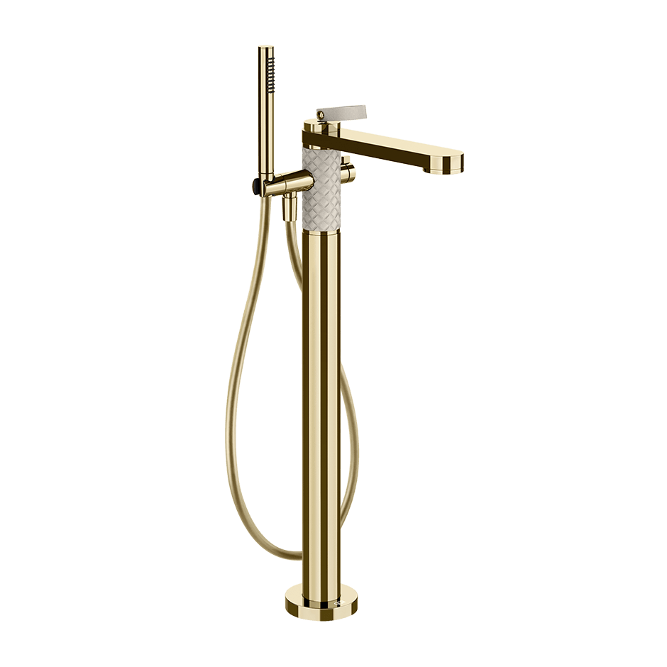 Gessi Bath Mixer 78428 in Crème/Brass Pvd