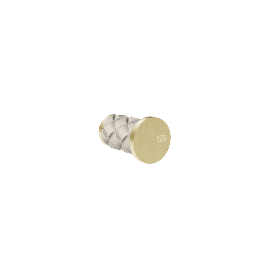Gessi Robe Hook 78621 in Crème/Brass Brushed Pvd