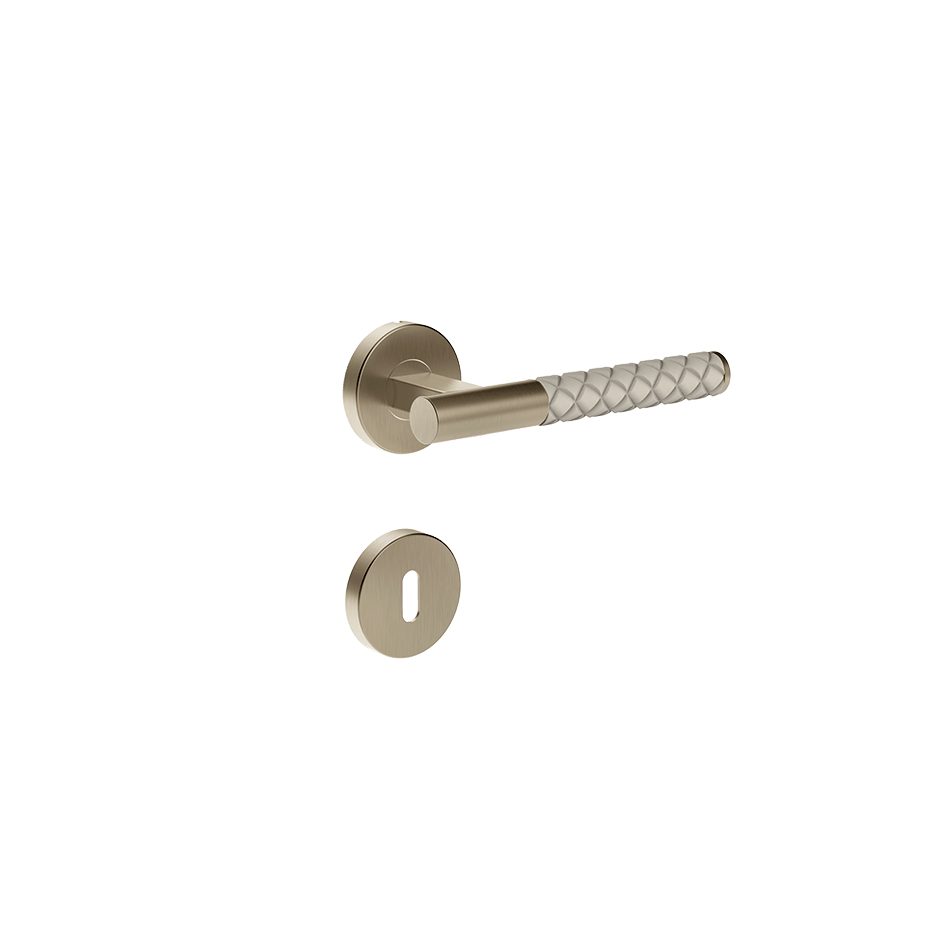 Gessi Internal Door Handle 78640 in Crème/Finox Brushed Nickel