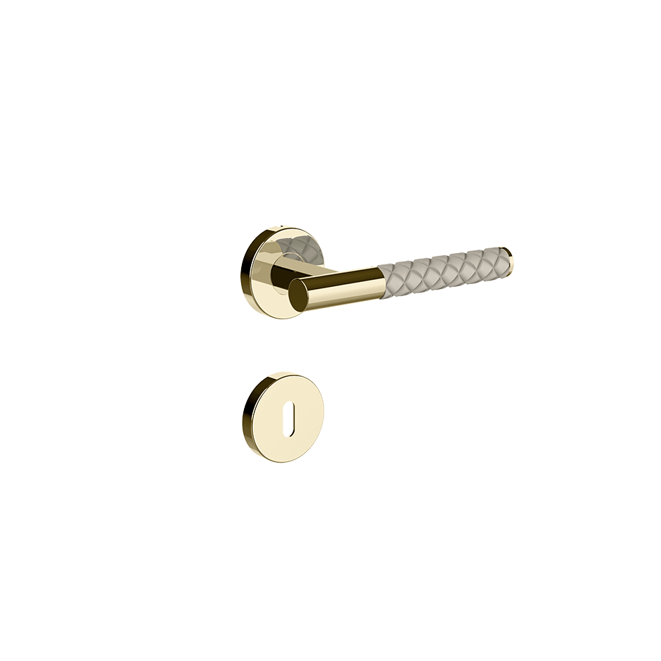 Gessi Internal Door Handle 78640 in Crème/Brass Pvd
