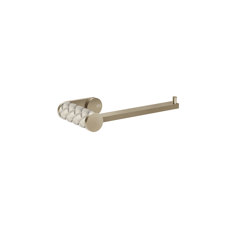 Gessi Paper Roll Holder 78655 in Crème/Finox Brushed Nickel
