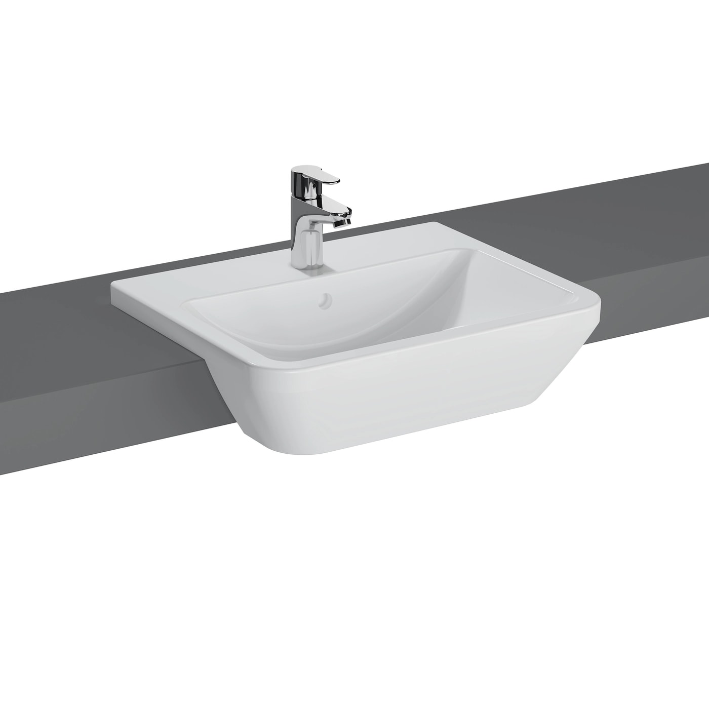 VitrA Integra Semi-Recessed Washbasin - 55cm 7069B003-0001