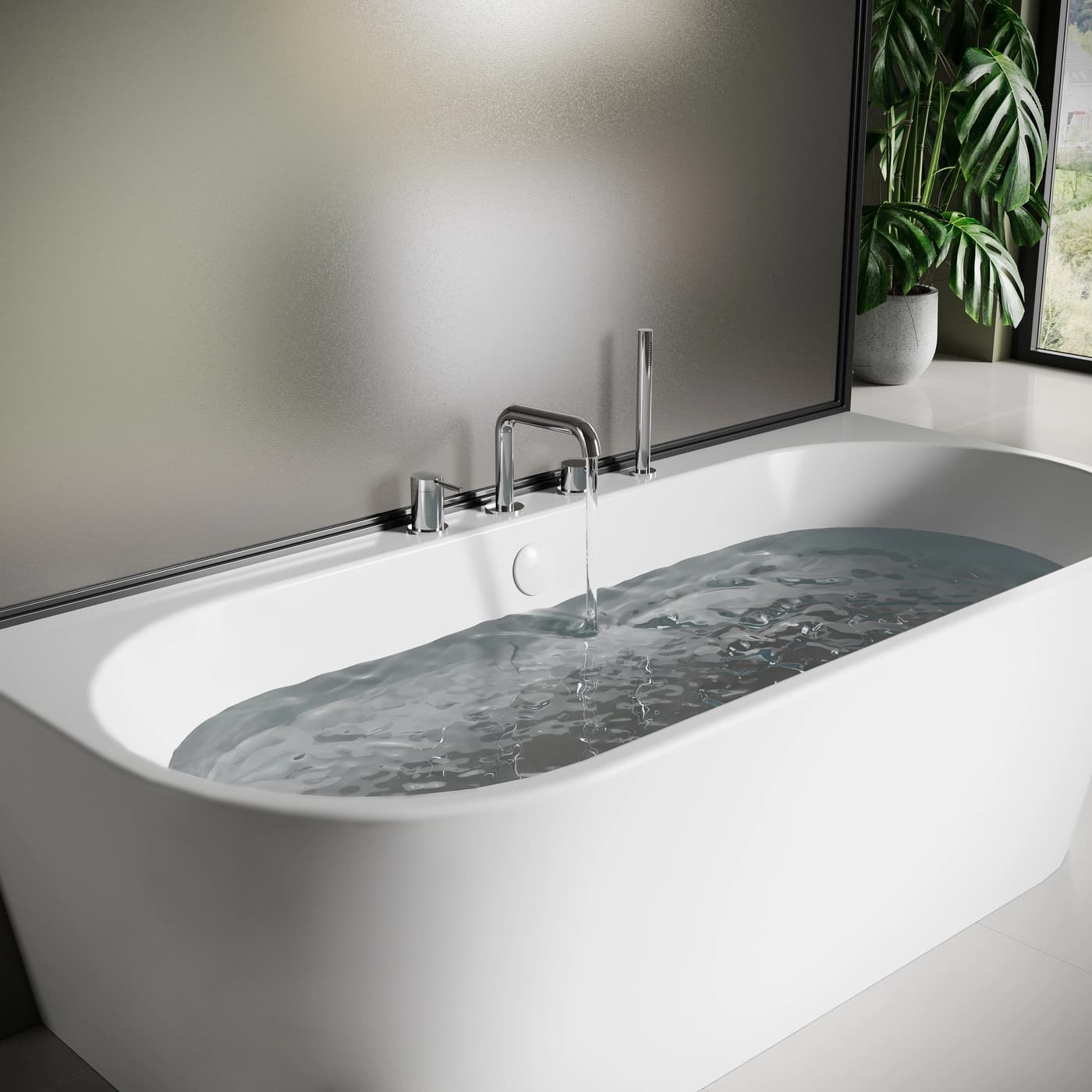 Minimax Round Four-Hole Deck-Mounted Bath Mixer A43544