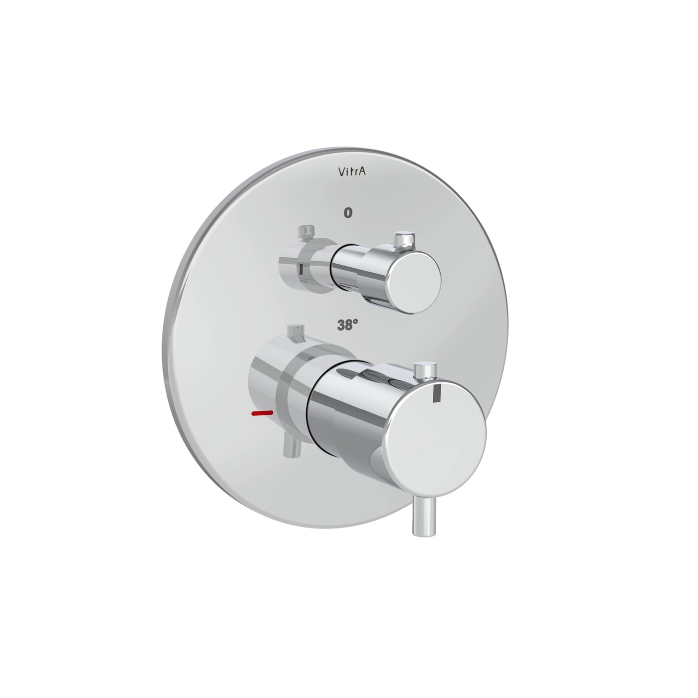 VitrA Aquaheat Thermostatic Built-in Bath/Shower Mixer - Round A43258EXP