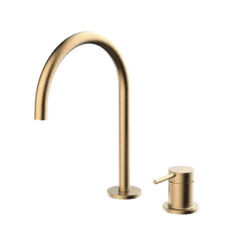 Oceandell Medium Basin Spout With Waste Set Vibrant Bronze MHA-007-PG in Pickaxe Gold - Brushed (PG)