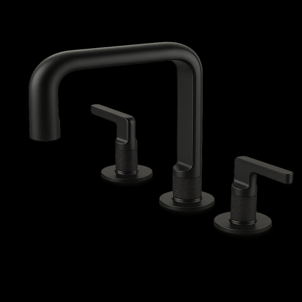 Oceandell Three-Hole Widespread Basin Mixer MHA-0001-MB in Matte Black (MB)