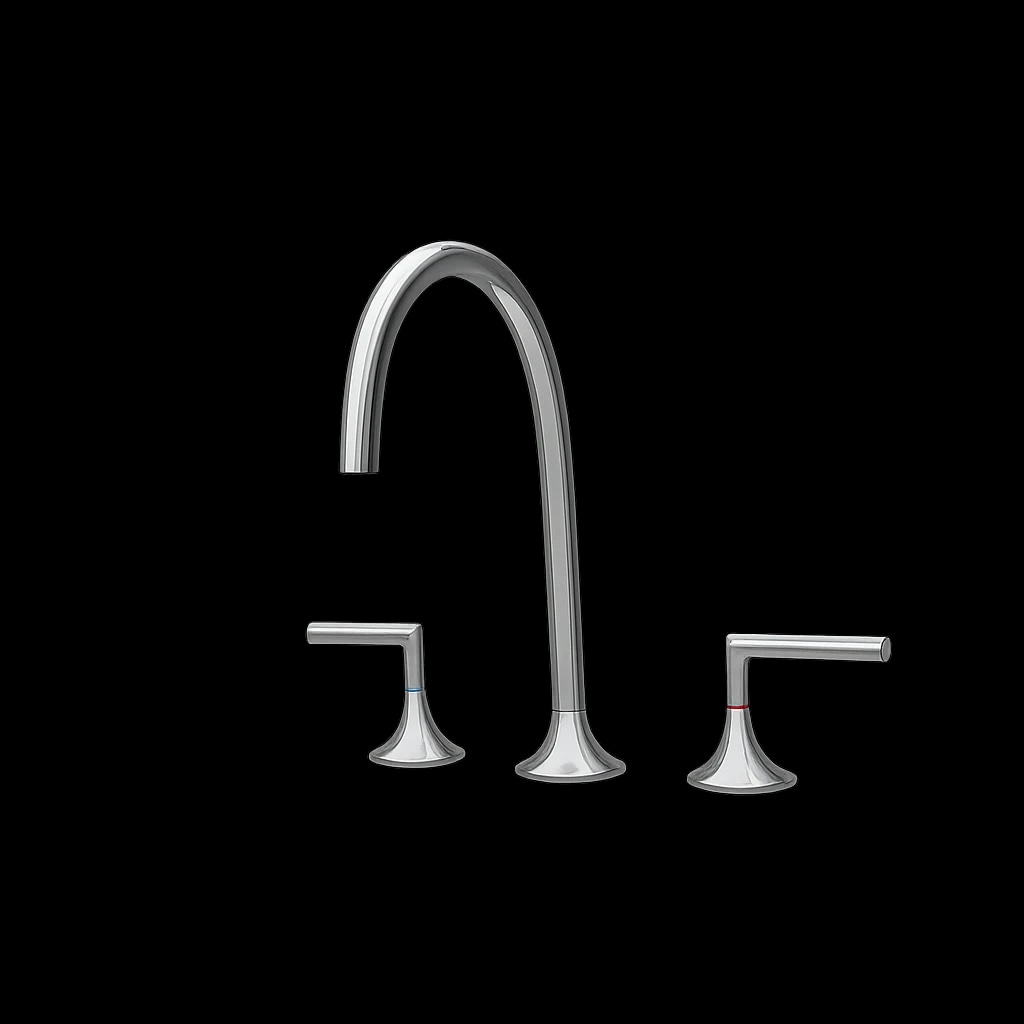 Oceandell Three-Hole Widespread Basin Mixer MHA-0002-GMC in Gunmetal – Brushed (GMC)