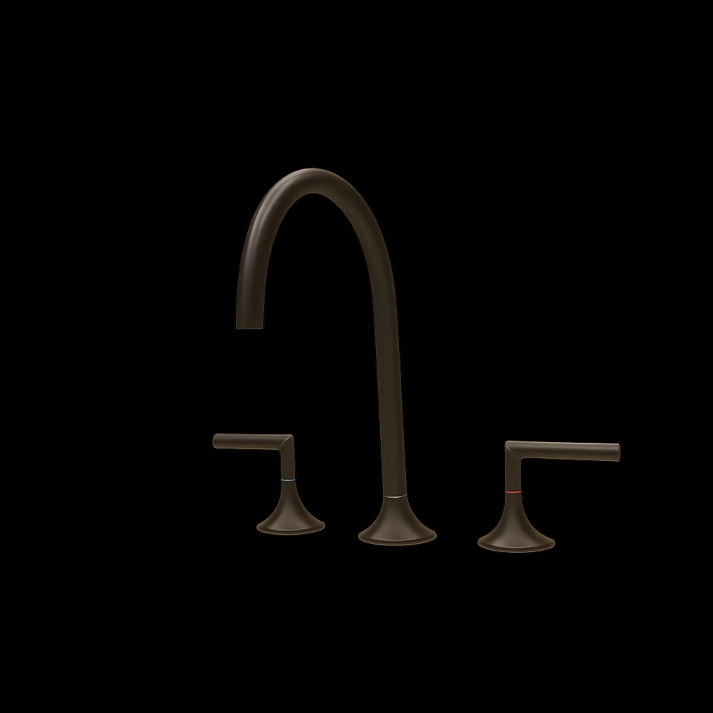 Oceandell Three-Hole Widespread Basin Mixer MHA-0002-MB in Matte Black (MB)