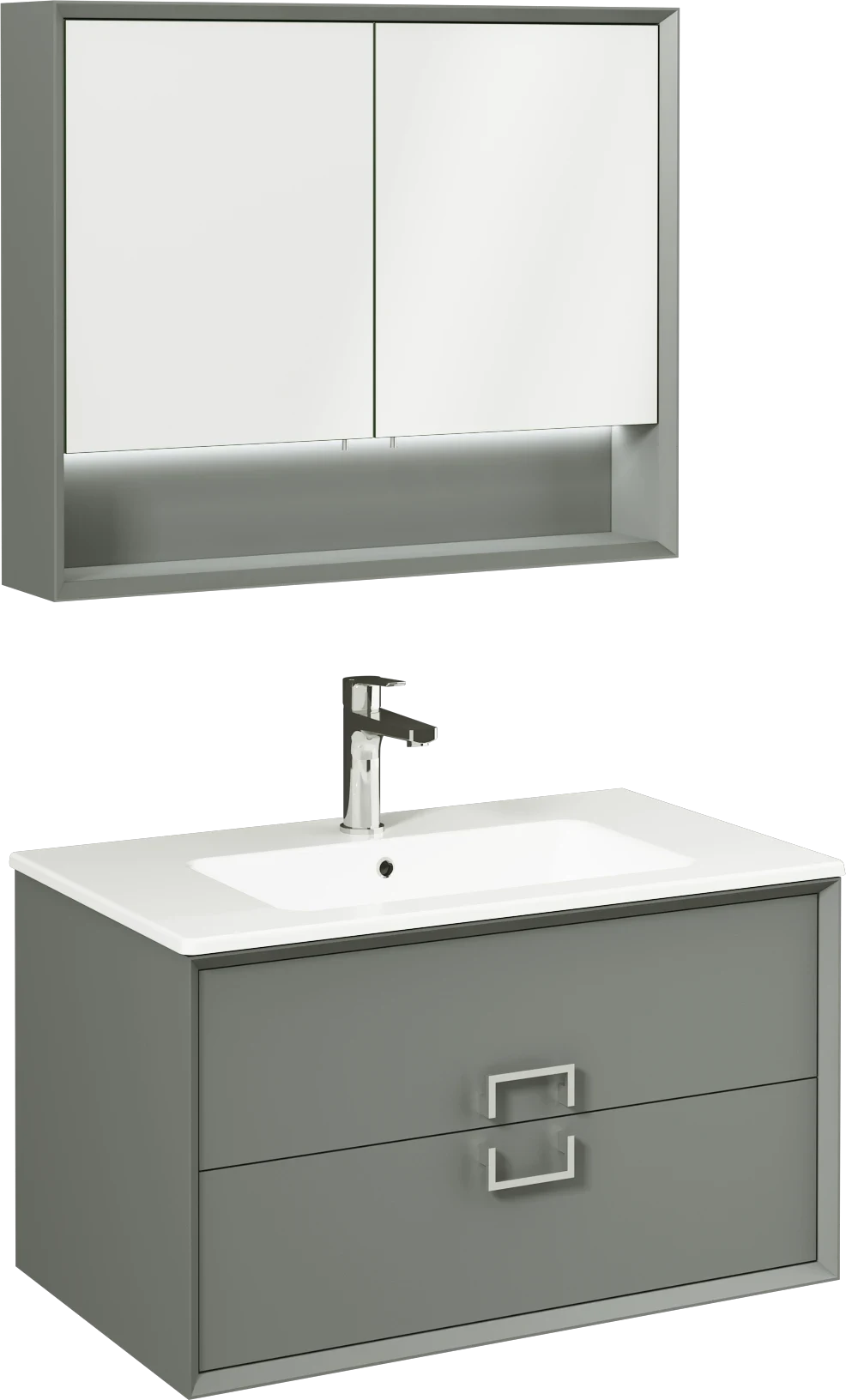 Isvea Stepp Washbasin Unit Pebble Gray 80 cm 21SPS131080I