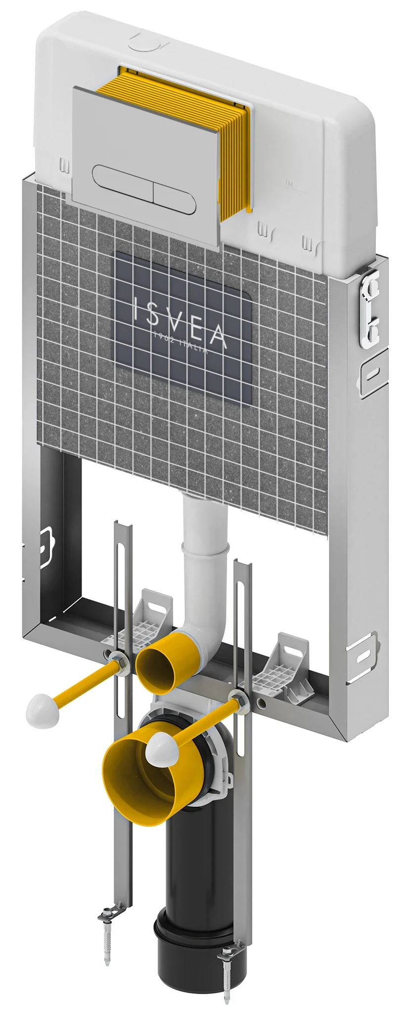 Isvea Durezza Brick Wall Type Concealed Cistern Galvanized Coated Body 52DR0103I