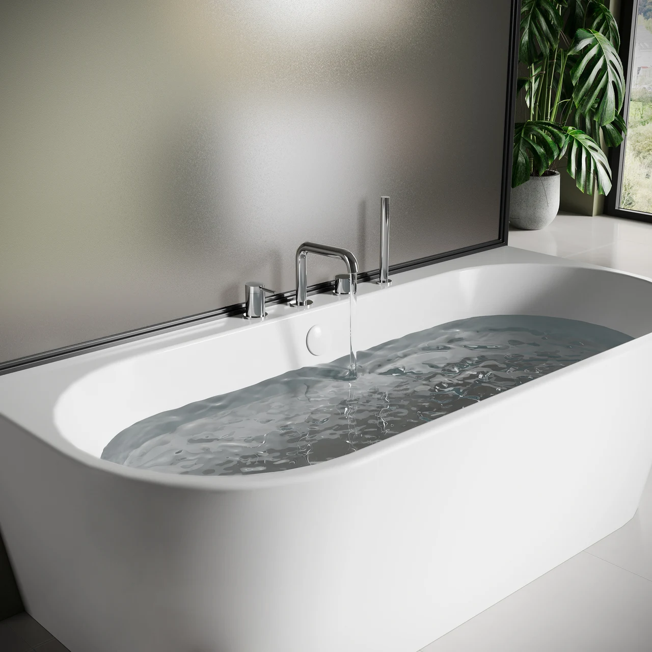 VitrA Minimax Round Four-Hole Deck-Mounted Bath Mixer A43544
