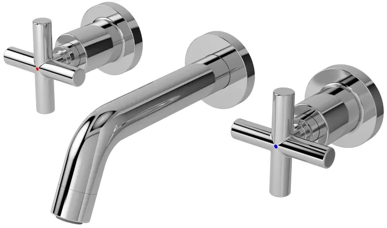 TOTO "Ego II" Cross Handle Combination Wall Type Lavatory Faucet TX118LECBR