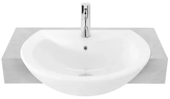 TOTO "Avante" Semi Recessed Lavatory 3 Tap Holes (550 x 460 x 190mm) LW824J#W