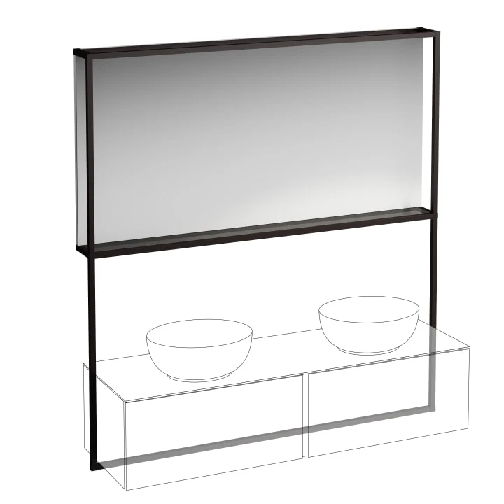 LAUFEN Mirror with illuminated frame for drawer element 1600