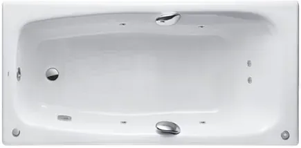 TOTO Enameled Cast Iron Non-apron Whirlpool Bathtub with Hand grips & Slip-resistant surface ( L ) FBYK1700ZLHPE#W
