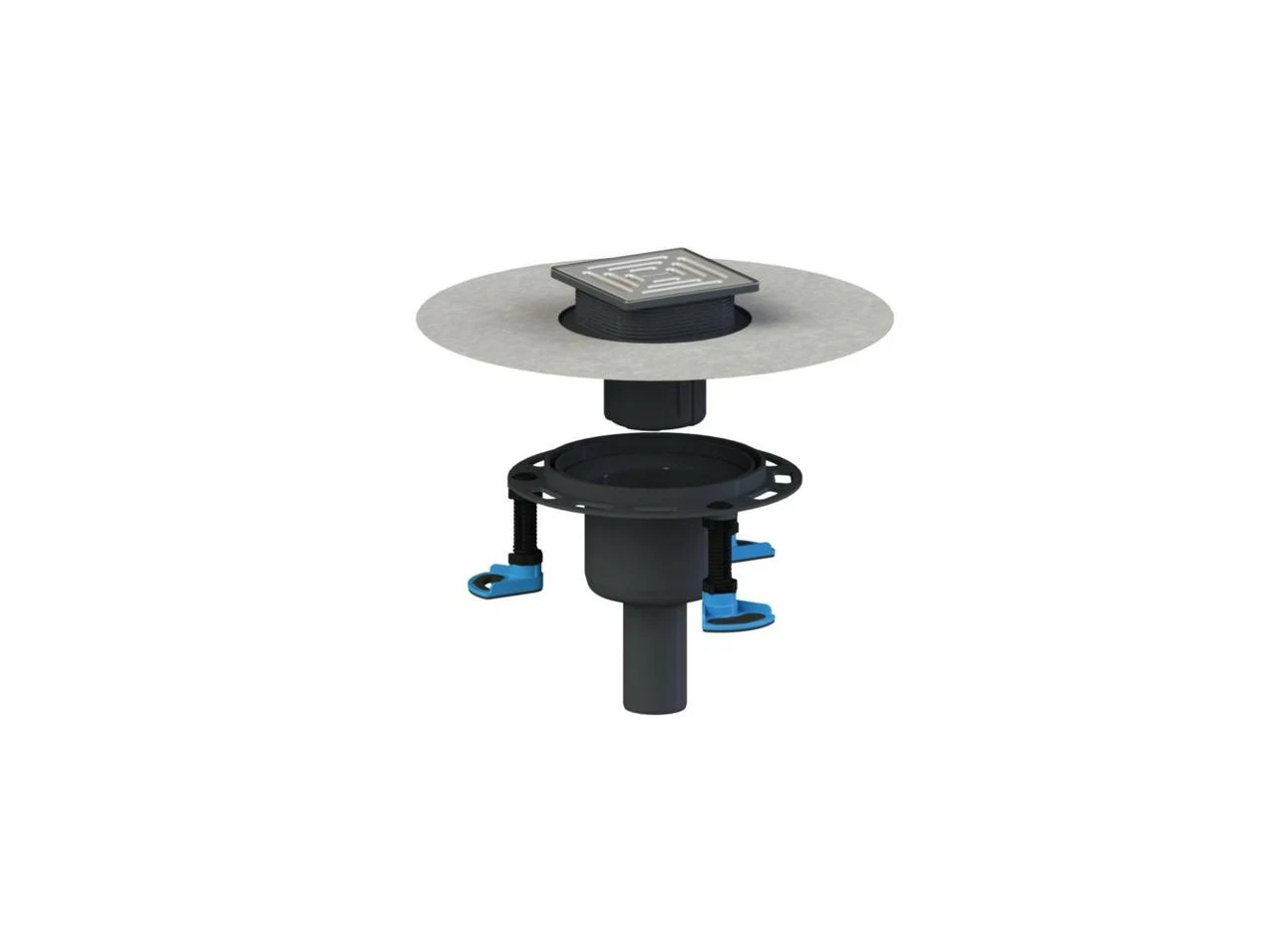 Dallmer Floor drain DallDrain Select vertical, DN 50/DN 100, 120 x 120 mm
