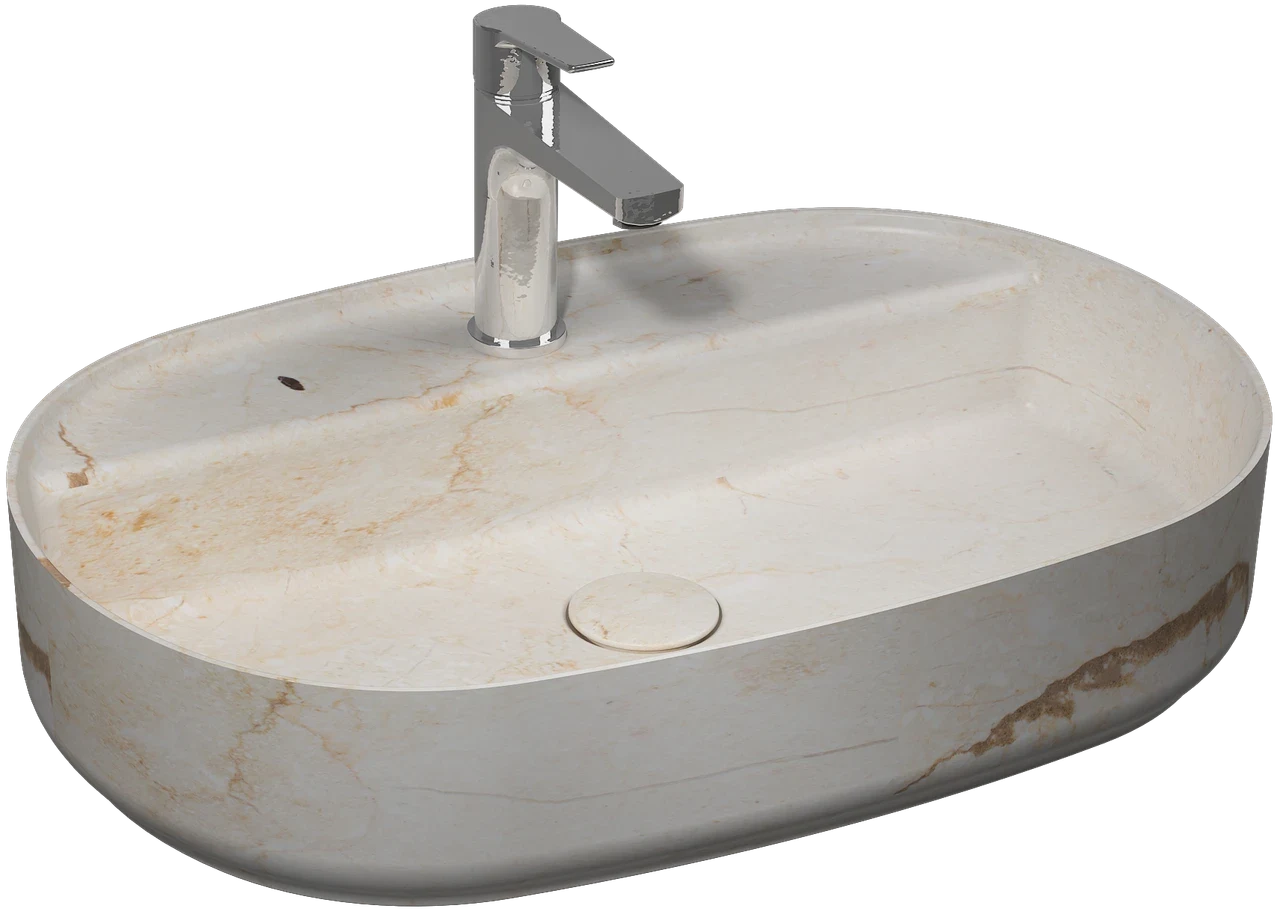 Isvea Infinity Counter-Top Washbasin 60 cm Travertine 10NFS65L60-TRV