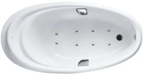 TOTO "Pearl" Acrylic Whirlpool Bathtub w/Hand Grip, 179L (L)(1600W x 810D x 680H mm ) PPYB1610LHPTE#S