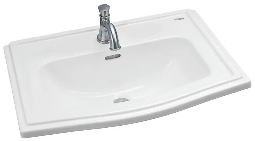 TOTO "Clayton" Self Rimming Lavatory 1 Tap Hole (635 x 462mm) LW781CJ#W