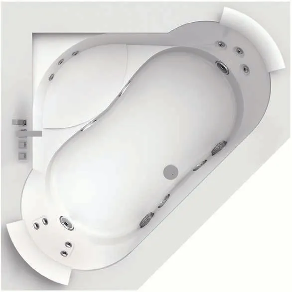 Jacuzzi Aura Corner Corian Bath AURA CORNER CORIAN