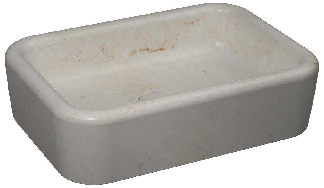 Isvea Curvo Patterned Washbasin 60 cm Travertine 10CR65062-TRV