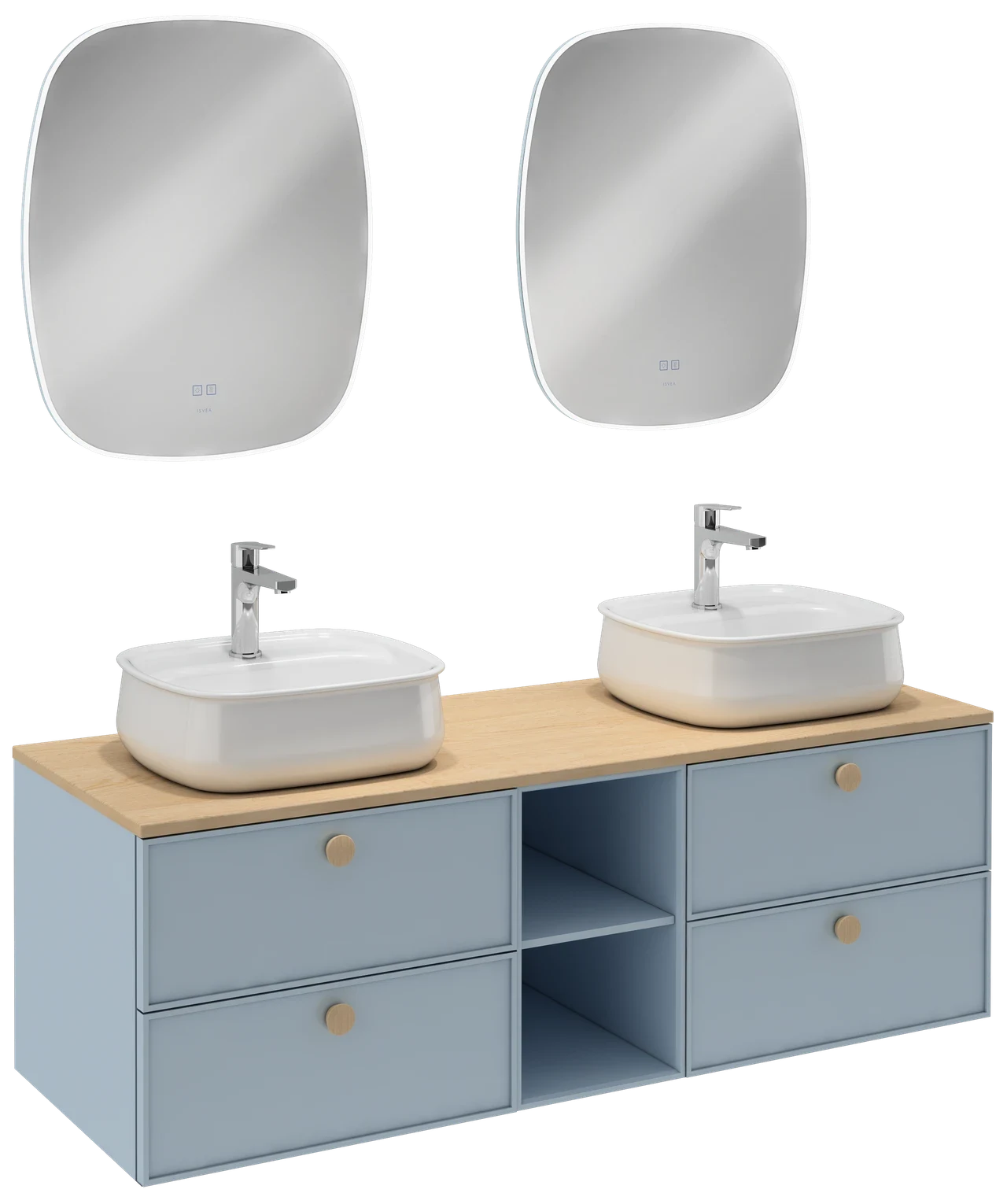 Isvea Mondo Double Drawer Washbasin Unit 150 cm 21MDS812150I